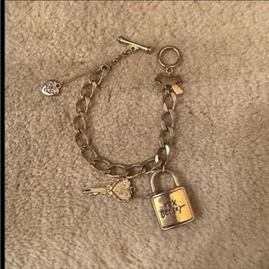 Vintage Betsey Johnson lock & key charm bracelet
